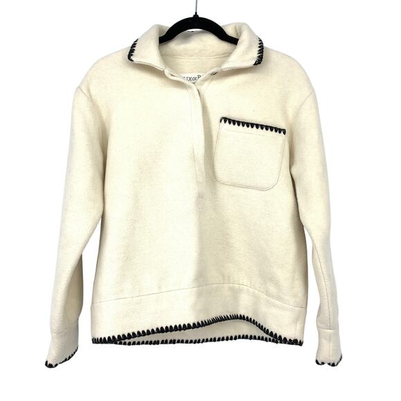 Alix Of Bohemia Arden Snow Knit Top Womens Size Small Cream Kamakura Fleece - Picture 1 of 6